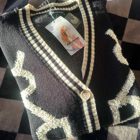 PRETTY GARDEN knit cardigan sweater casual long sleeve new with tag XL GRANDMA - Picture 2 of 11